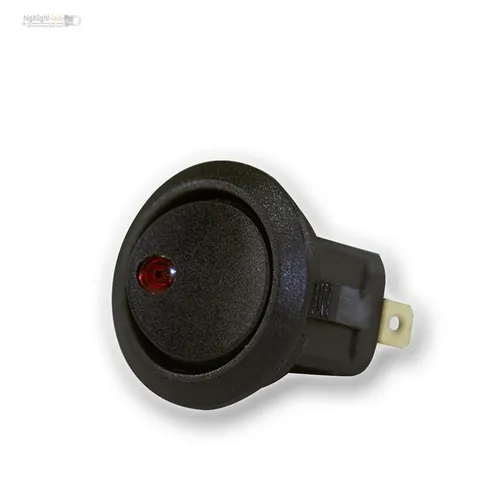 Wippenschalter / Wippschalter 1polig beleuchtet rot, 230V/6A, Schalter schaltend