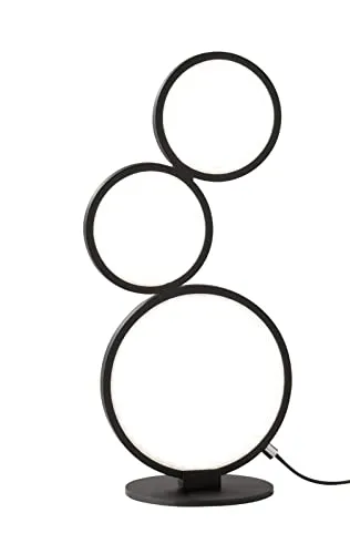 Trio Leuchten LED Tischleuchte Rondo 522610332 - Moderne Tischlampe aus schwarzem Metall mit 17 Watt LED, stufenlos dimmbar und ideal für gemütliche Beleuchtung in jedem Raum.