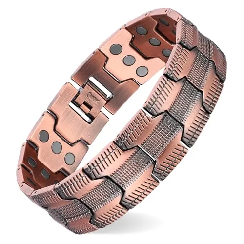 MagEnergy Herren Kupferarmband mit 3 starken Magneten