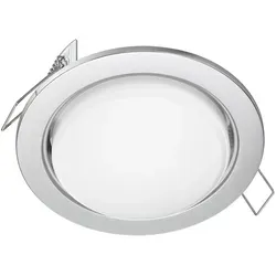 ledscom.de LED Einbaustrahler Zobe flach GX53 chrom matt rund 6,105W 560lm weiß 107mm Ø Lochkreis 90mm Ø