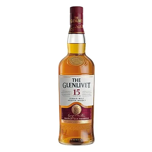 The Glenlivet 15 Jahre - Single Malt Scotch Whisky, französische Eichenfässer für unvergleichliches Aroma und ideal als Geschenk