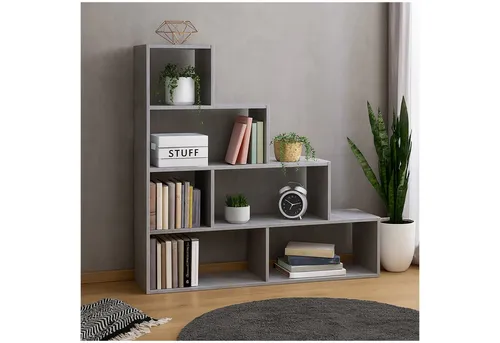 HTI-Living Raumteilerregal Thekla Beton, 1-tlg. Stufenregal von HTI-Line