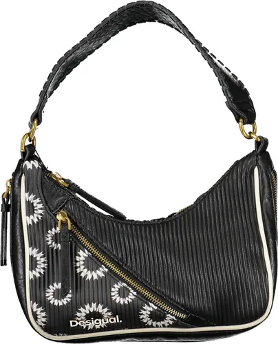 DESIGUAL Fantastic Ladies Handtasche - Elegante Umhängetasche in Schwarz mit abnehmbarem Schulterriemen, zwei Außentaschen und einer Innentasche. Perfekte Kombination aus Funktionalität und modischem Design für jeden Anlass.
