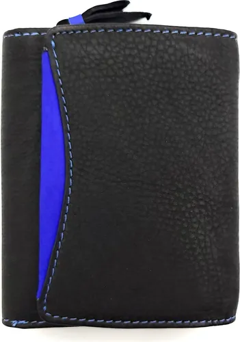 Jockey Club echt Leder Damen Geldbörse Portemonnaie Geldbeutel schwarz royalblau