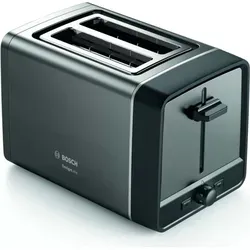 Produktbild Toaster, Bosch TAT5P425, Toaster, DesignLine, 820–970 W, automatische Abschaltung, Auftau- und Warmhaltefunktion, hochhebbar, Grau - Schwarz