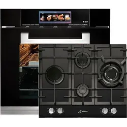 Herd Set/ Kaiser EH 6344 Einbaubackofen + KCG 6394 Gaskochfeld - Schwarz