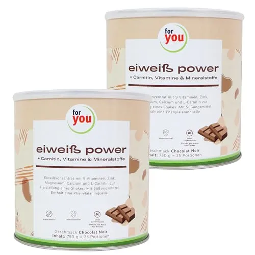 for you Power Eiweiß-Pulver Schoko nach Dr. Strunz 2x 750g - gut lösliches Mehrkomponenten Eiweiß: Molke, Soja-, Milch-, Hühnerei-Protein + L-Carnitin (Doppelpack)