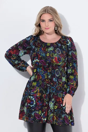 MIAMODA T-Shirt T-Shirt A-Linie gesmokte Büste Alloverprint