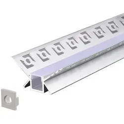 2m LED Aluminium Profil Unterputz Leiste - Zubehör für Leuchten: 2m Aluprofil für einfache Montage von LED-Streifen an Decke oder Wand, sorgt für angenehmes Licht mit milchiger Abdeckung.