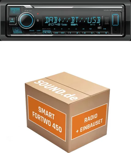 Autoradio Einbaupaket Kenwood KMM BT508DAB für Smart Fortwo 450