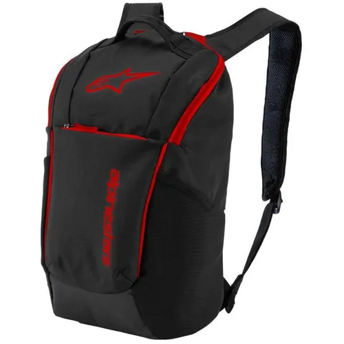 Alpinestars Defcon V2 Rucksack - Schwarz/Rot - Motorradkoffer mit strapazierfähigem 600D Polyester, interner Laptoptasche und atmungsaktiven Schultergurten für maximalen Komfort und Funktionalität.