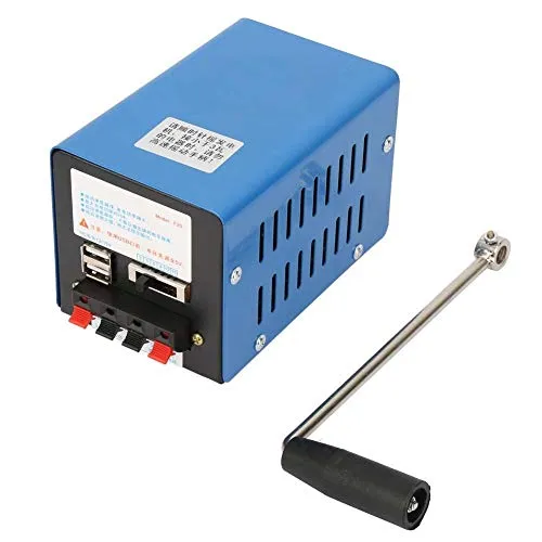 Manueller Stromerzeuger, Tragbarer Handkurbel Notstromgenerator mit USB, Dynamo für Camping, Outdoor, Expeditionen, Lädt Smartphones und Geräte ohne Stromnetz