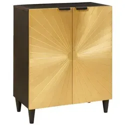 vidaXL Moderner Sideboard aus Massivholz in gold von vidaXL