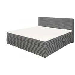 S-Style Boxspringbett Jasper mit Topper und Bettkästen aus Plüschcord - Genießen Sie luxuriösen Komfort im S-Style Boxspringbett Jasper! Mit mittelfester Matratze und praktischem Bettkasten bietet es stilvolle Funktionalität und eine angenehme Schlafumgebung für zwei.