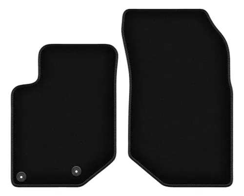 Wielganizator Velours Vorne Fußmatten passend für Opel Corsa F (2019-) | Qualität: Basic - Genaue Passform, rutschfeste Untregrund 2-teilig - Schwarz