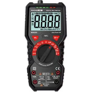 Enovalab Multimeter MS0205 True RMS - Digitales Messgerät für Profis - Multimeter für Spannung, Strom, Widerstand und Temperatur mit True RMS, berührungsloser Spannungsanzeige und integrierter LED-Beleuchtung – ideal für professionelle Anwendungen.