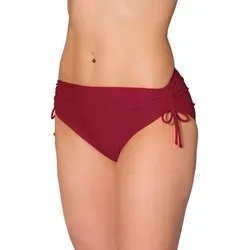 Aquarti Bikini-Hose Aquarti Damen Bikinihose mit Raffung und Schnüren rot 42