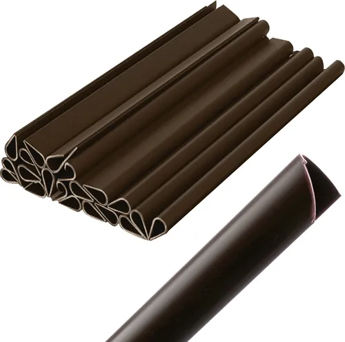 Sichtschutzstreifen-Klemmschienen 20 Stück Befestigungsclips Grau/ Silbern/ Grün/ Braun/ Anthrazit 23709, Farbe:Braun