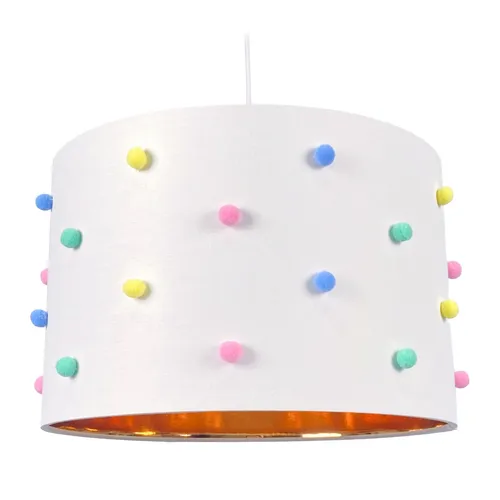 Hängelampe für das Kinderzimmer - Bommel Pendelleuchte - Moderne Deckenlampe in Weiß, ideal für Kinderzimmer, mit verspieltem Bommel-Design und geprüfter Qualität für eine gemütliche Atmosphäre.