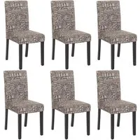 PROREGAL® Esszimmerstuhl 6er Set, Grau mit Schriftzug