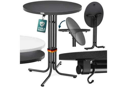 Casaria® Klappbarer Stehtisch Ø 70 cm - Stabiler Bistrotisch für Garten und Events - Stehtisch aus pulverbeschichtetem Metall, klappbar und leicht zu verstauen. Ideal für Gartenpartys, Hochzeiten und Events mit bis zu 100kg Belastbarkeit.