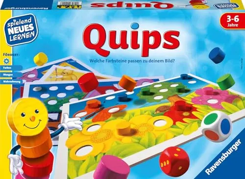 Ravensburger Lernspiel 24920 Quips - Farben und Mengen lernen - Gesellschaftsspiel für 2-4 Spieler ab 3 Jahren. Fördert Feinmotorik und erstes Regelverständnis durch spielerisches Lernen von Farben und Mengen.