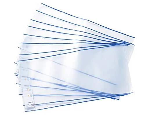 HERMA 7275 Buchumschläge 27,5 x 54 cm HERMÄX Classic, 10 Stück, Buchhüllen mit Beschriftungsetikett & Kantenschutz aus abwischbarer Polypropylen-Folie, Buchschoner Set für Schulbücher, transparent