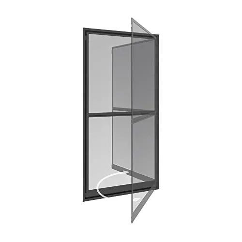 Windhager EXPERT Pendeltür anthrazit 100x210 cm - Fliegengitter Drehtür, idealer Schutz vor Insekten mit elegantem Design für jeden Eingangsbereich.