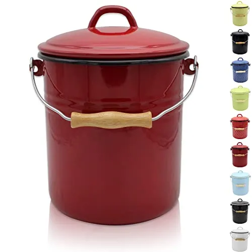 KRÜGER Mülleimer mit Deckel in rot von KRÜGER