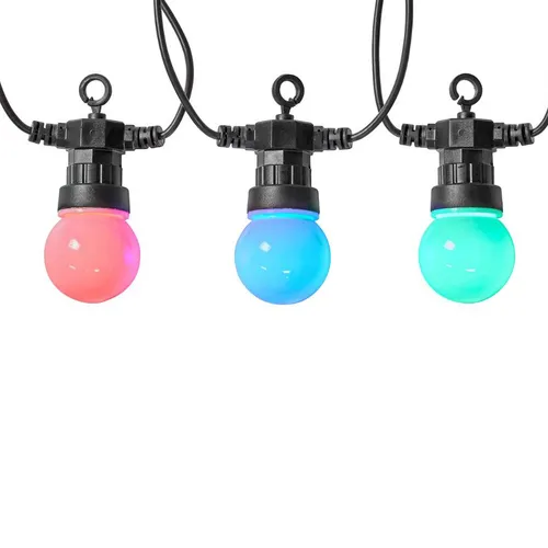 Nedis SmartLife Dekorative LED Lichterkette - Weihnachtsbeleuchtung: 9m lange WLAN-Smart-Lichterkette mit 10 RGB-LEDs, individuell steuerbar per App und kompatibel mit Google Assistant, Alexa und Siri.