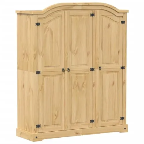 vidaXL Kleiderschrank Corona aus Kiefernholz - Kleiderschrank aus massivem Kiefernholz mit rustikaler Optik, bietet reichlich Stauraum für Kleidung und Accessoires, langlebig und robust.