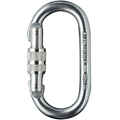 Kanirope® Karabiner OVAL SCREW Schraubverschluss Stahl Schraubkarabiner PSA Stahlkarabiner