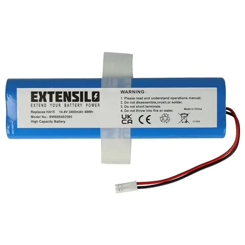 EXTENSILO Akku für Medion Saugroboter MD13202, MD16192, MD18500, MD18501, MD18600 - Ersatzakku für Medion Saugroboter mit 3400 mAh und 14,4 V | Hochleistungs-Li-Ion Akku, langlebig und wiederaufladbar, ideal für effiziente Reinigung.