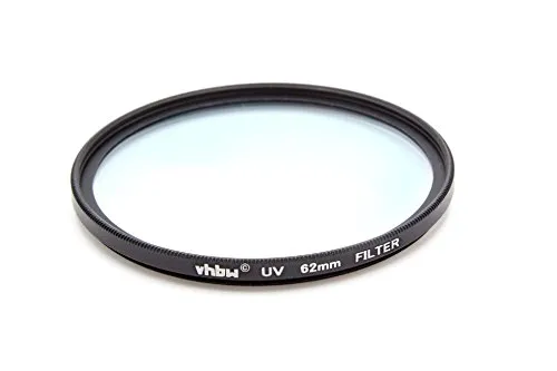 vhbw Universal UV Filter für Kamera Objektive mit 62mm Filtergewinde - UV Schutzfilter, Schwarz