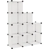 vidaXL Regalsystem mit 9 Würfeln - Transparent PP - Praktisches Regalsystem für optimalen Stauraum. Mit 9 modularen Würfeln aus wasserdichtem PP-Kunststoff und robuster Stahlrahmenstruktur. Ideal für Zuhause, Studentenwohnung oder Büro.