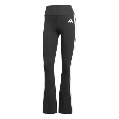 ADIDAS Damen Tight Optime Essentials 3-Streifen Flared - Fitnesshosen mit figurschmeichelndem Schnitt und hohem Bund für optimalen Komfort. CLIMACOOL-Technologie sorgt für effektives Feuchtigkeitsmanagement und ein kühles Tragegefühl beim Workout.