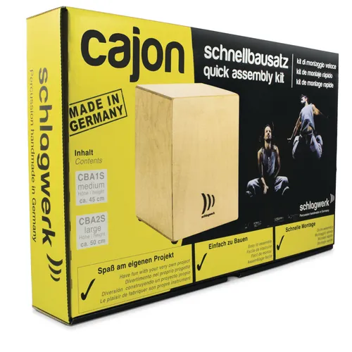 Schlagwerk CBA10S Cajon Construct B-Stock - Percussion, B-Stock Schnellbausatz für individuelles Musizieren, ideal für selbstständige Montage mit hochwertigem Material und Anleitung, made in Germany.