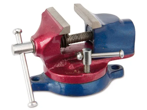 Pollin Electronic GmbH Präzisions Mini-Schraubstock PMS-50 - Präzisions-Schraubstock für Modellbau und Feinmechanik, aus hochwertigem Metall mit drehbarer Achse und max. Spannbereich von 40 mm.