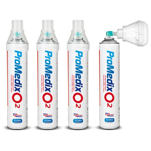 4x Tragbarer Sauerstoffinhalator 99,4% 12L Sauerstoff-Inhalationsgerät Promedix