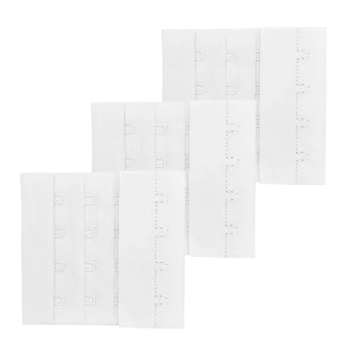 maDDma 3 Paar BH-Verschluss zum Annähen 75 mm 4 Reihen Dessous BH Zubehör Unterwäsche Farbwahl