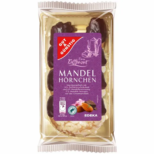 Gut&Günstig Mandelhörnchen Marzipan mit Zartbitterschokolade 175g Packung