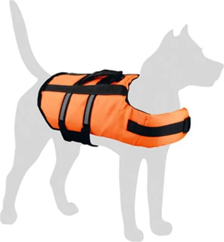 Karlie Schwimmweste für Hunde - Rettungswesten für Hunde, sicher im Wasser mit verstellbaren Gurten und guter Sichtbarkeit dank Signalfarbe und reflektierenden Streifen.