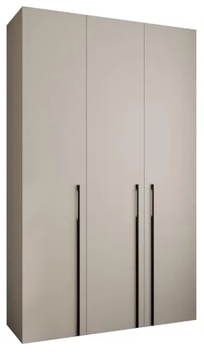 MEBLE KRYSPOL Como 3 Schrank mit 3 Türen - Kleiderschrank - Garderobe - Aufbewahrungsschrank für Schlafzimmer, Jugendzimmer, Kinderzimmer - 245,5x150x50cm - Kaschmir, Schwarz