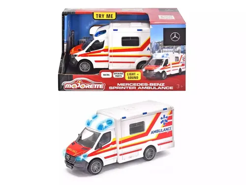 Majorette: Grand Mercedes-Benz ambulans, 12,5 cm Majorette 3467452068823