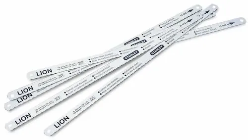 STANLEY Hand-Metall Sägeblatt Karbonstahl Lion 24 Zähne - Sägeblatt für präzise Schnitte in ungehärtetem Stahl, Messing und Aluminium. Mit einer Blattlänge von 300 mm und 24 Zähnen pro Zoll für effizientes Arbeiten.