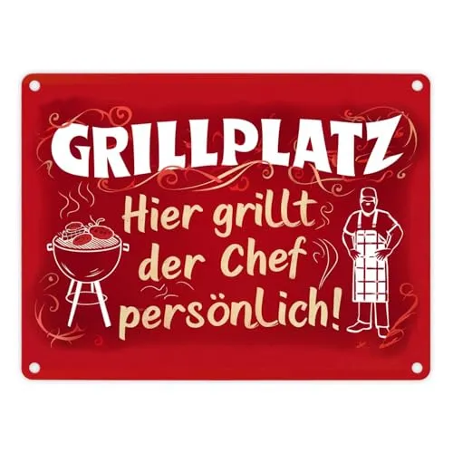 Grillplatz Metallschild in 15x20 cm