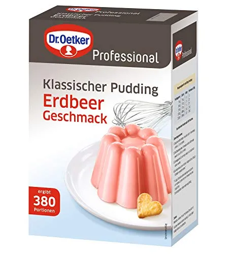 Dr. Oetker Professional Klassischer Pudding mit Erdbeer-Geschmack, Puddingpulver in 2,5 kg Packung