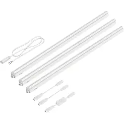 ledscom.de LED Unterbau-Leuchten Rigel, je 87,3cm, mit Schalter (weiß, 31,83W, je 1118lm, 130°) 3er Set