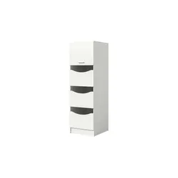 xonox.home Wäscheschrank Free – 50x195x62 cm in Weiß - Hoch- & Midischränke fürs Bad: Pflegeleichter Wäscheschrank mit durchdachter Innenaufteilung für optimale Stauraumorganisation.