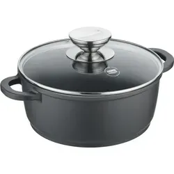 Berndes Vario Click Kochtopf 20 cm mit Glasdeckel - Hochwertiger Kochtopf aus Aluminiumguss mit verstärkter 3-lagiger Antihaftversiegelung. Ideal für energiesparendes Kochen auf allen Herdarten inklusive Induktion. Mit hitzebeständigem Glasdeckel für optimale Kochkontrolle.